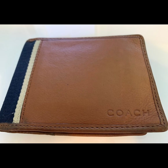 Men’s Leather Coach Wallet Brown - Picture 1 of 8